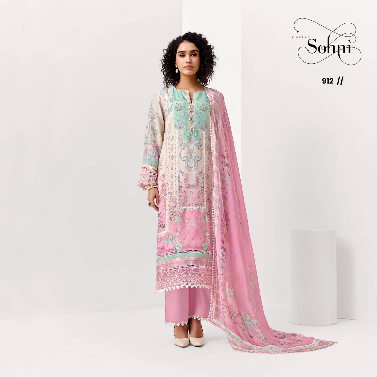 Sohani Beauty Vol 84 By Kimora suit 911 To 914 Series Stylish Beautiful Colourful Muslin Dresses At Wholesale Price